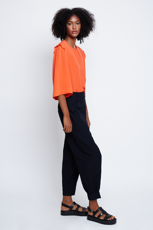 Fit — Blusa Seda Com Babados