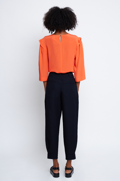 Fit — Blusa Seda Com Babados