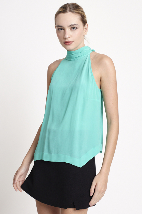 Fit — Blusa Seda Gola Laço