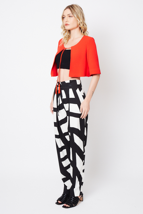 Fit — Calça Viscose Plana Estampa Cruzamentos