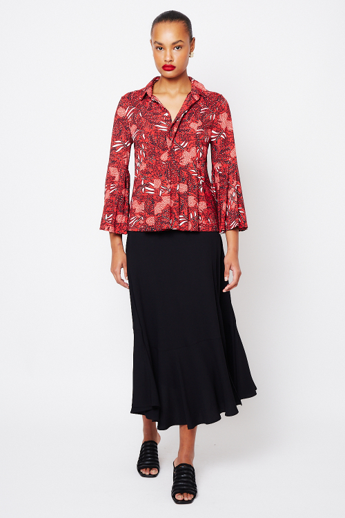 Fit — Blusa Jersey Estampa Renda Pregas Na Manga