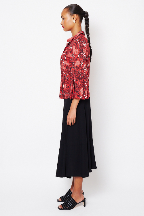 Fit — Blusa Jersey Estampa Renda Pregas Na Manga