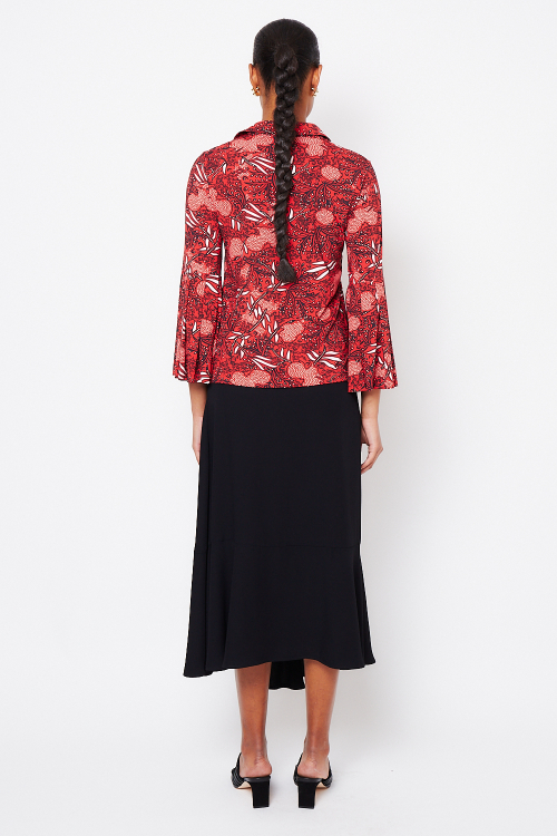 Fit — Blusa Jersey Estampa Renda Pregas Na Manga