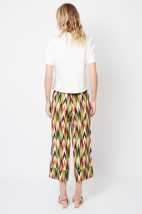 Fit — Calça Jersey Estampa Batik Com Barra Aplicada