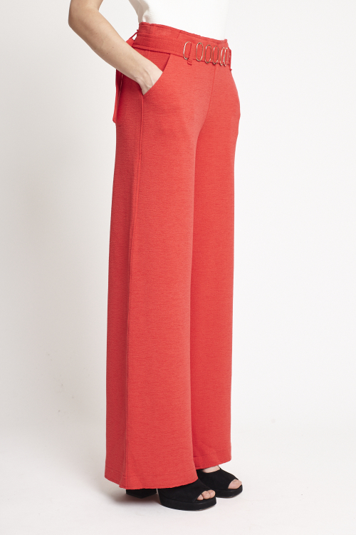 Fit — Calça Bouclê Com Cinto De Corrente