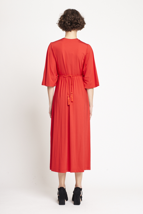 Fit — Vestido New Jersey Midi Com Cordão