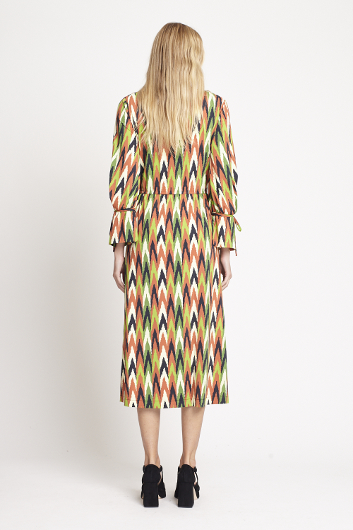 Fit — Vestido Jersey Estampa Batik Punho Com Laço