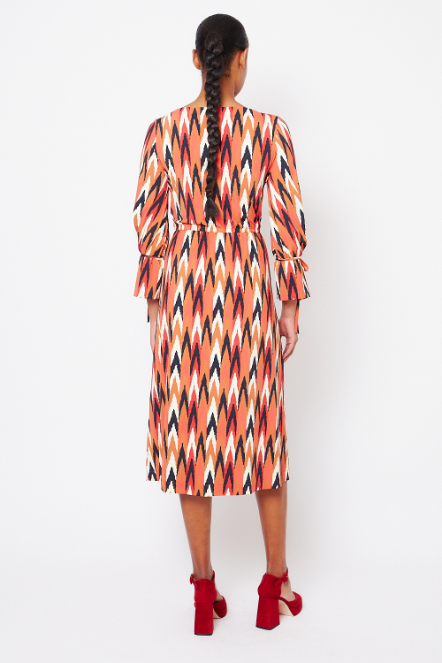 Fit — Vestido Jersey Estampa Batik Punho Com Laço