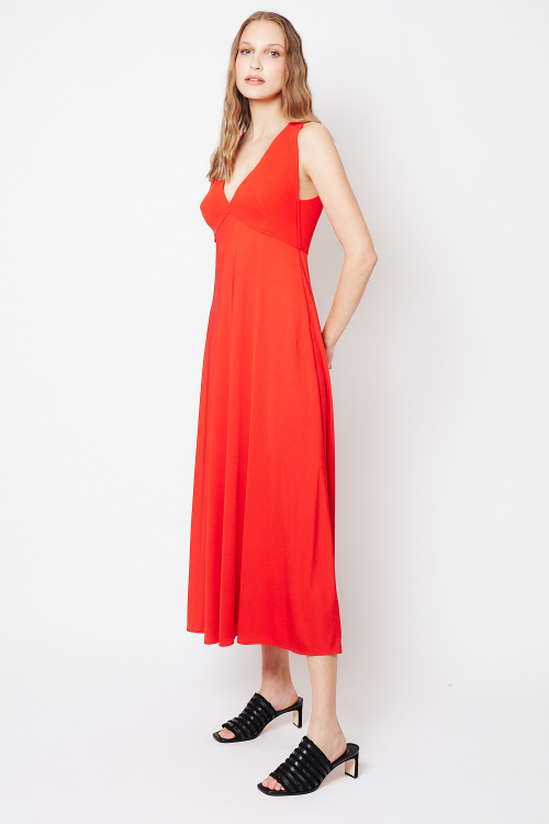 Fit — Vestido New Jersey Midi Com Bouclê Amplo