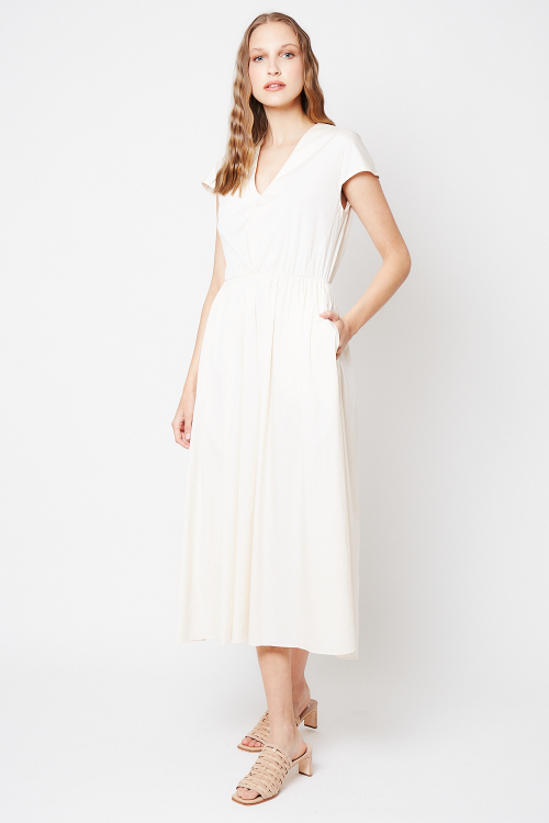 Fit — Vestido Tricoline Decote V