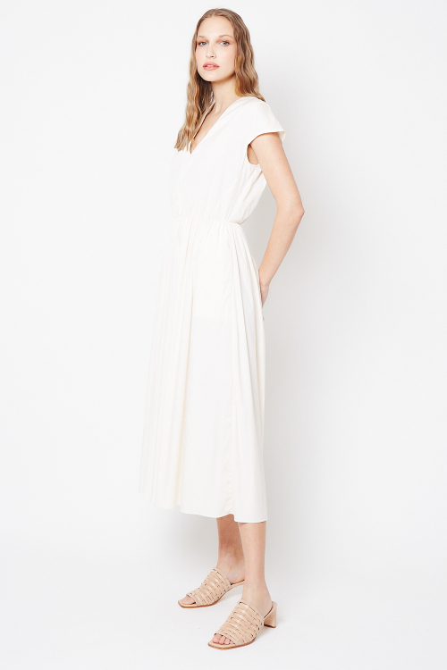 Fit — Vestido Tricoline Decote V