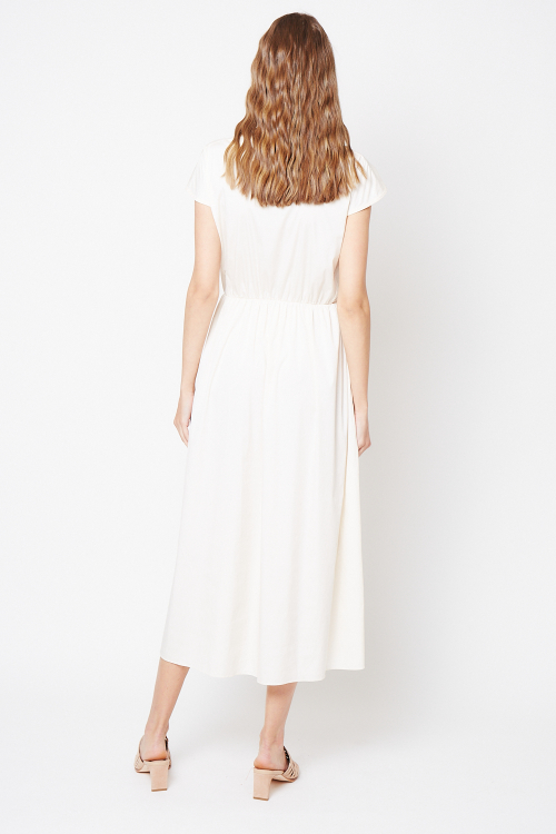Fit — Vestido Tricoline Decote V