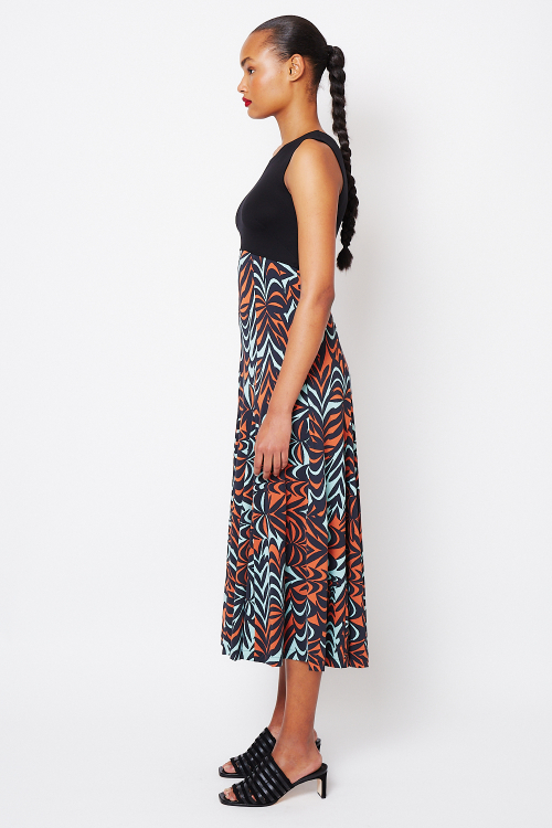 Fit — Vestido Jersey Estampa Ondas Detalhe Duplo Leve