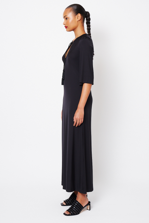 Fit — Vestido New Jersey Longo Com Cordão