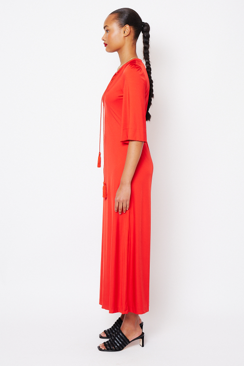 Fit — Vestido New Jersey Longo Com Cordão
