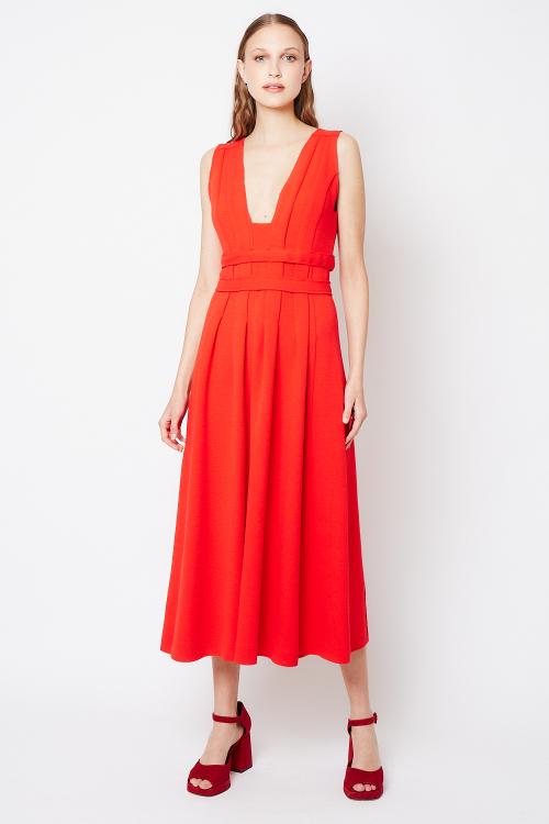 Fit — Vestido Bouclê Entrelaçado Sem Mangas