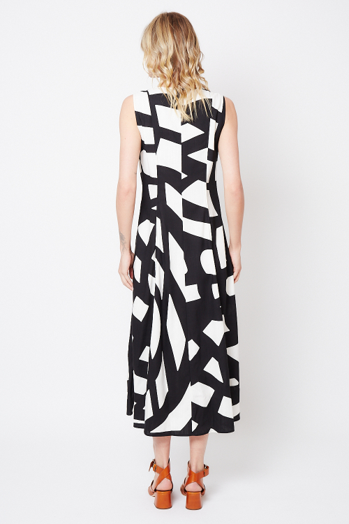 Fit — Vestido Viscose Plana Estampa Cruzamentos