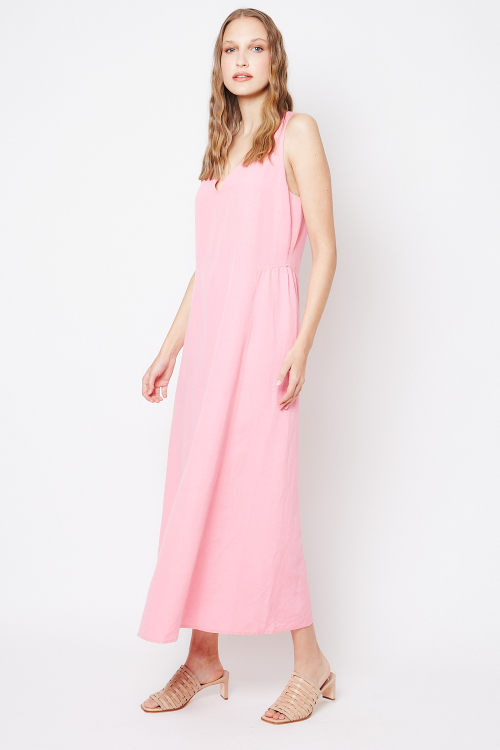 Fit — Vestido Modal Com Linho Detalhe Na Lateral