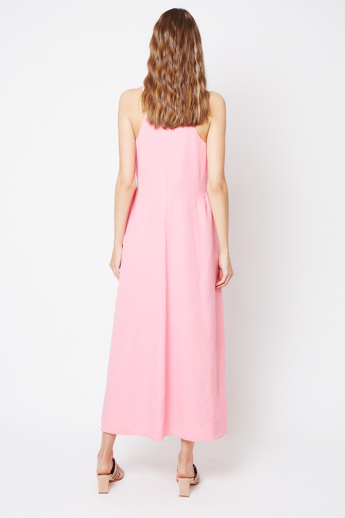 Fit — Vestido Modal Com Linho Detalhe Na Lateral