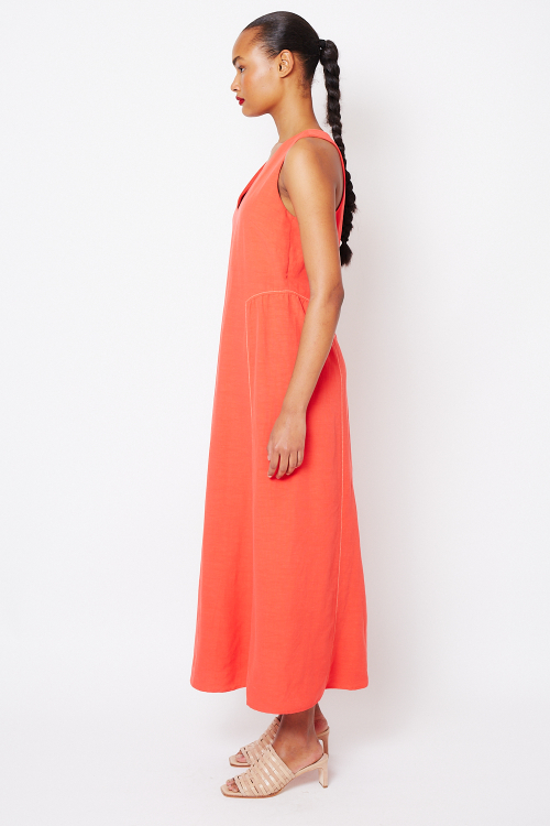 Fit — Vestido Modal Com Linho Detalhe Na Lateral