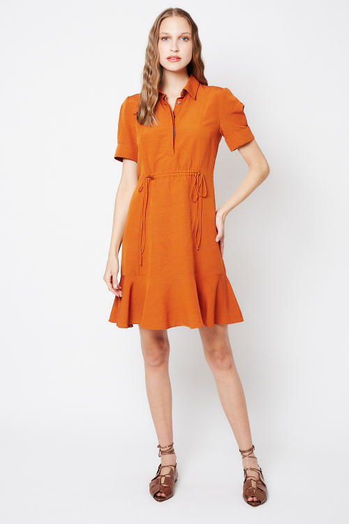 Fit — Vestido Modal Com Linho Cintura Regulável
