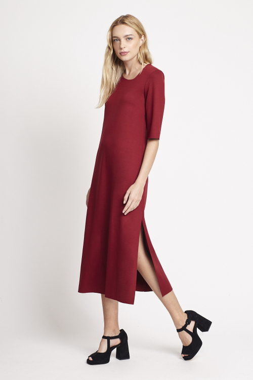 Fit — Vestido Duplo Leve Decote Assimétrico