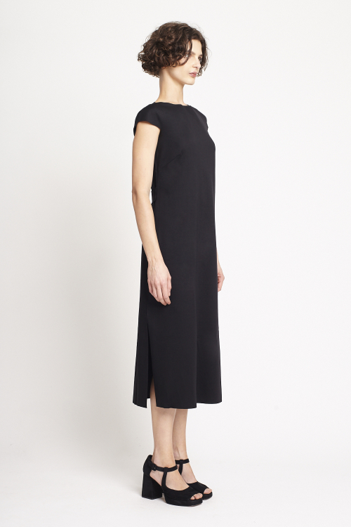 Fit — Vestido Duplo Leve Transpassado Com Fenda