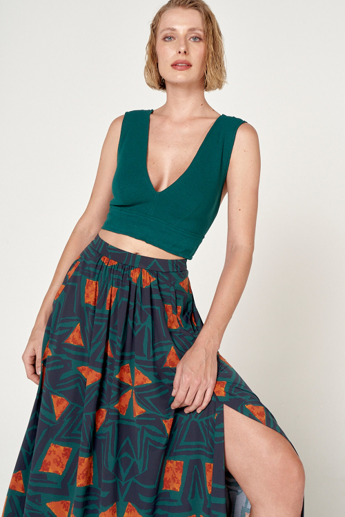 Fit — Blusa Bouclê Cropped Com Pala