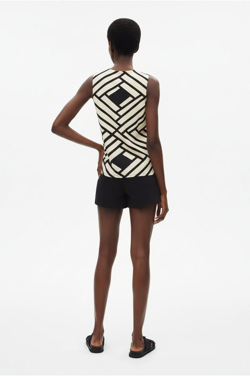 Fit — Blusa Jersey Est Grafismo De Palha Decote Cruzado