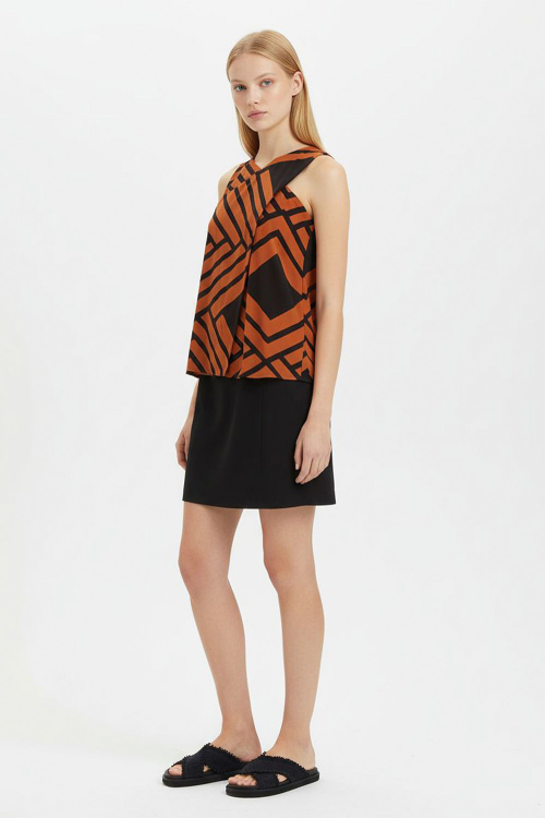 Fit — Blusa Jersey Est Grafismo De Palha Decote Cruzado