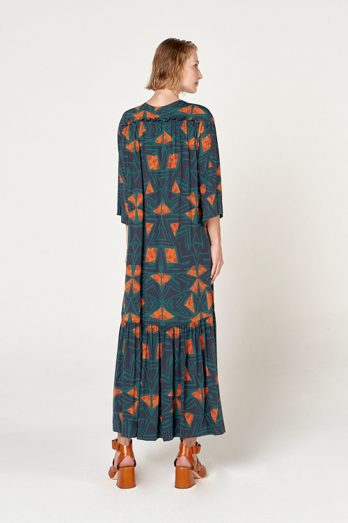 Fit — Vestido Jersey Estampa Étnica Amplo