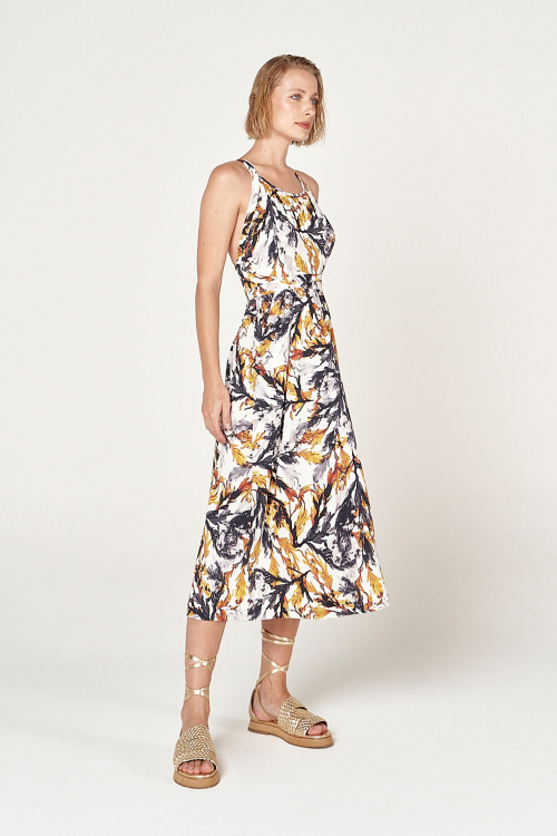 Fit — Vestido Jersey Est Algas Costas Cruzada