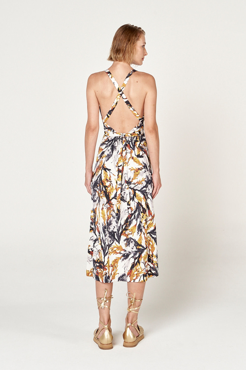 Fit — Vestido Jersey Est Algas Costas Cruzada