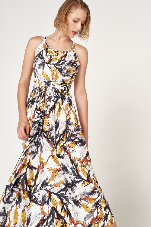 Fit — Vestido Jersey Est Algas Costas Cruzada