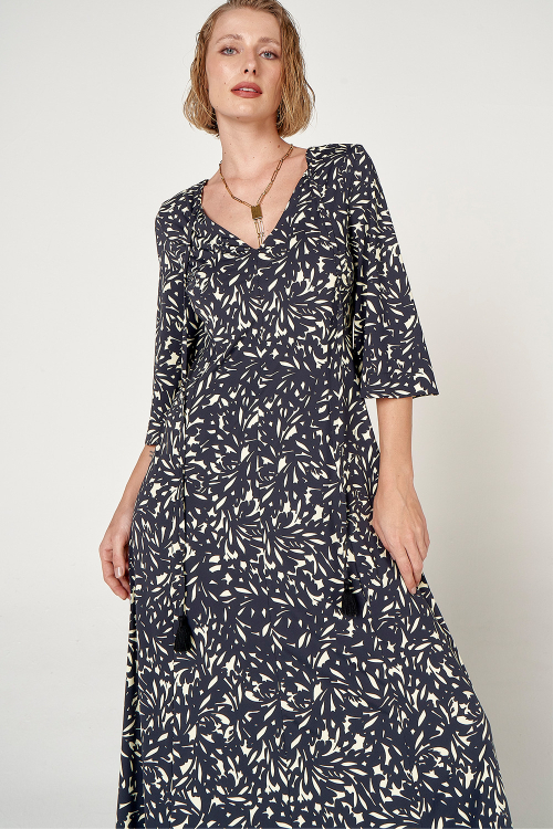 Fit — Vestido Jersey Est Floresta Com Cordão