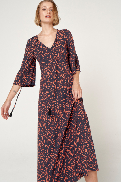 Fit — Vestido Jersey Est Floresta Com Cordão