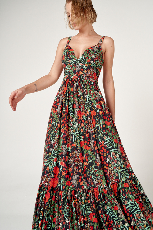 Fit — Vestido Jersey Estampa Bosque Alcinha
