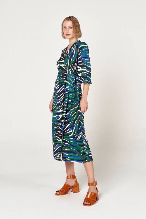 Fit — Vestido Viscose Plana Leve Estampa Maré Cachecouer