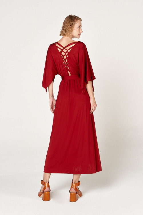 Fit — Vestido New Jersey Macramê Costas