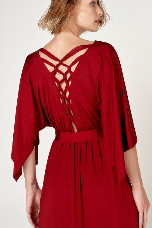 Fit — Vestido New Jersey Macramê Costas