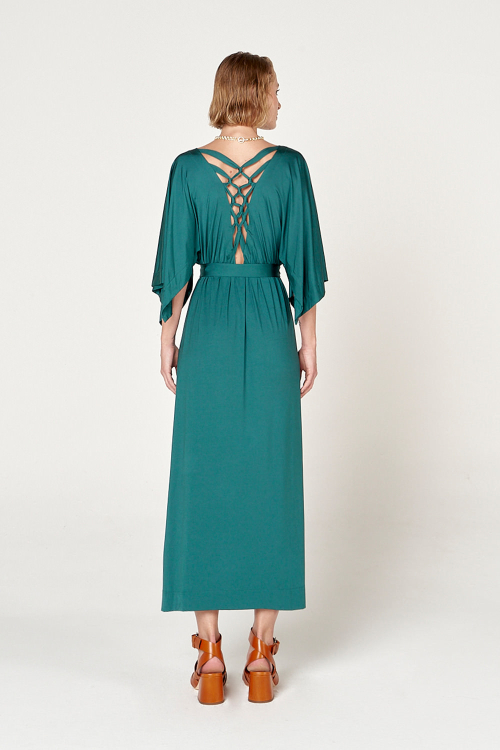 Fit — Vestido New Jersey Macramê Costas