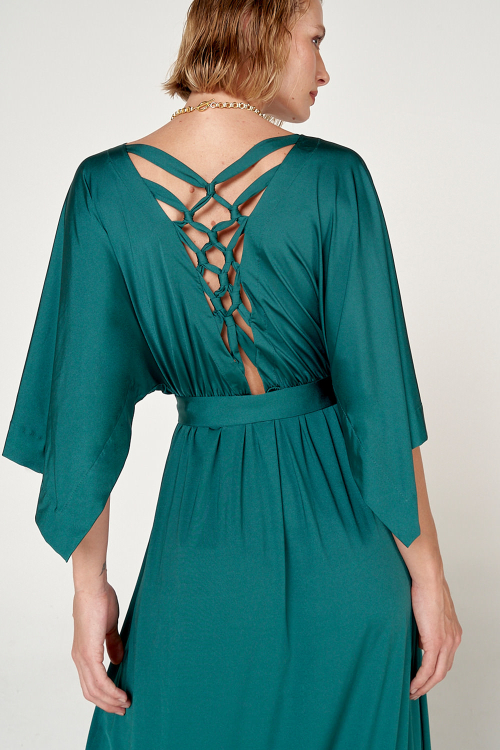 Fit — Vestido New Jersey Macramê Costas