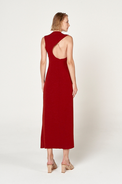 Fit — Vestido Bouclê Decote Gotas Costas Midi