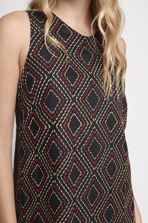 Fit — Vestido Linho Com Bordado Yni