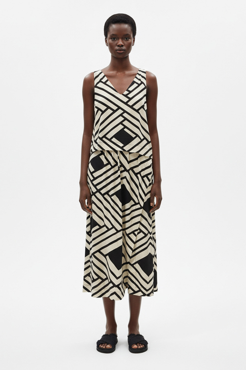 Fit — Vestido Jersey Estampa Grafismo De Palha