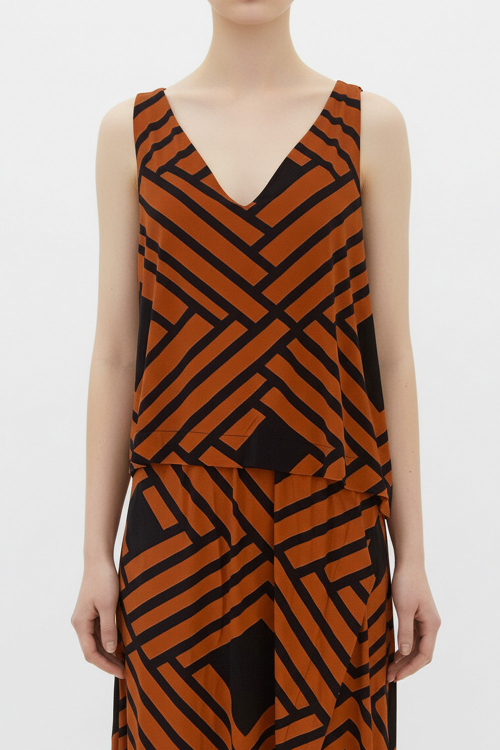 Fit — Vestido Jersey Estampa Grafismo De Palha