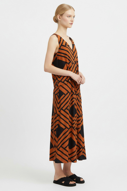 Fit — Vestido Jersey Estampa Grafismo De Palha