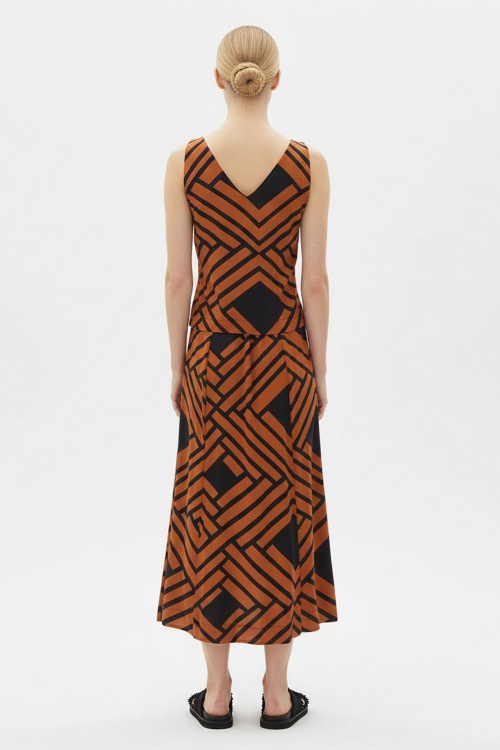 Fit — Vestido Jersey Estampa Grafismo De Palha
