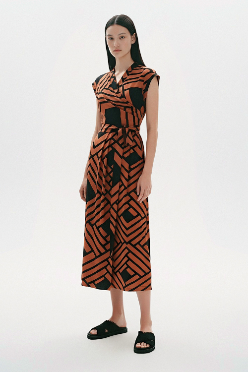 Fit — Vestido Jersey Est Grafismo De Palha Cachecouer