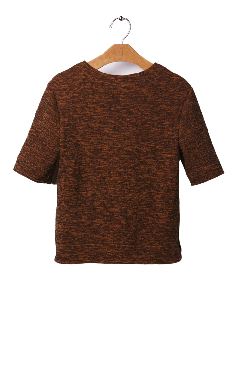 Fit — Blusa Bouclê Mescla Manga Curta